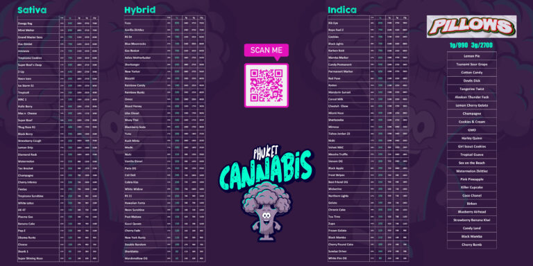 menu phuket cannabis december 2025 pillows cali weed