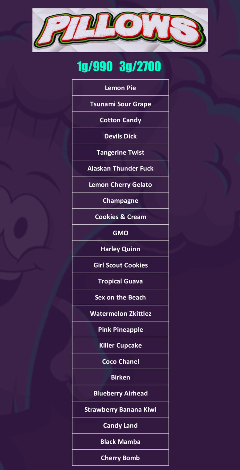 pillows weed menu phuket cannabis